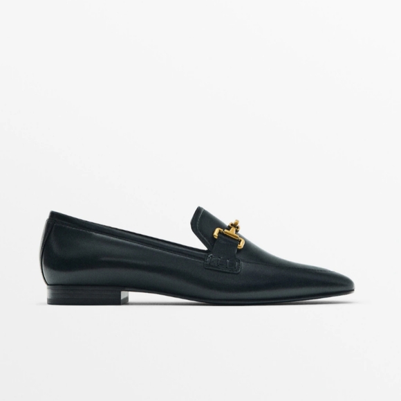 NWT Massimo Duttti Black Leather Horsebit Loafer Size 9 - Picture 3 of 10